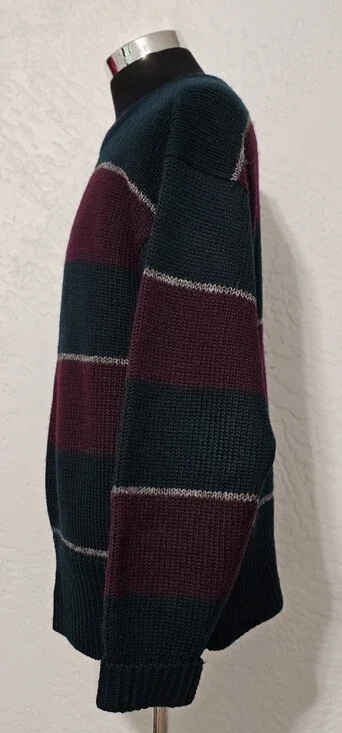 Vintage Polo Ralph Lauren Sweater Wool Handknit Colorblock Crewneck Large 90s
